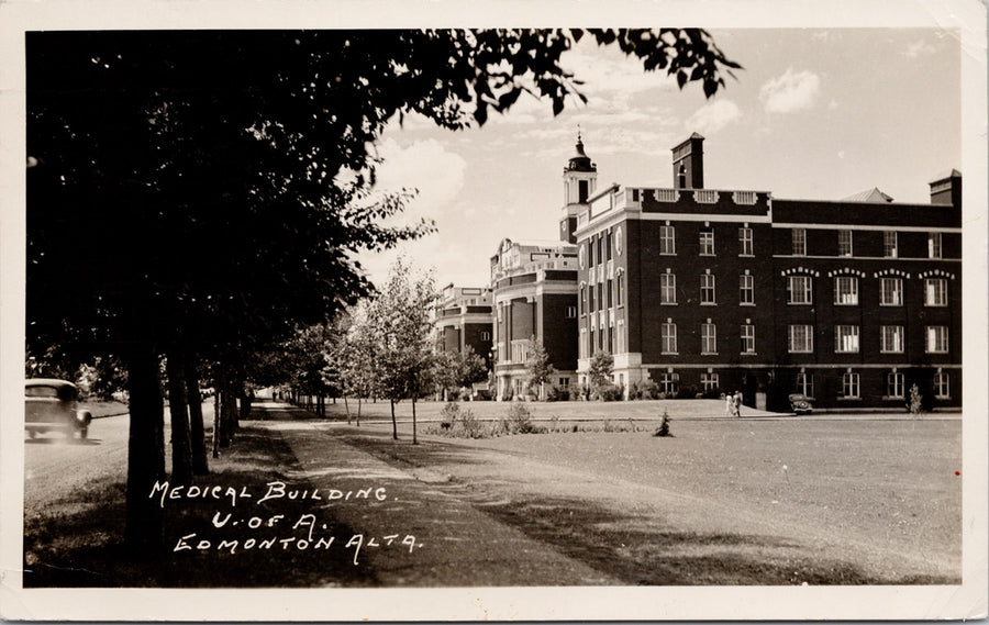 Edmonton Alberta Medical Building U of A University of Alberta King George VI Stamp c1945 RPPC Postcard