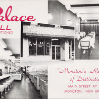 Moncton NB Palace Grill Restaurant Advertising Main Vintage Postcard