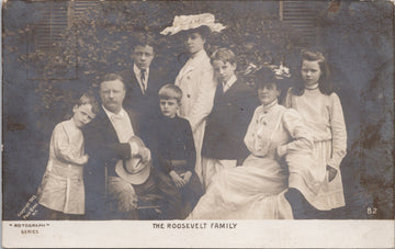 Teddy Roosevelt and Family President United States USA Patriotic Pach Bros RPPC Postcard 