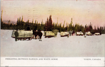 Freighting between Dawson & Whitehorse YT Yukon #2040 Warwick Bros Postcard