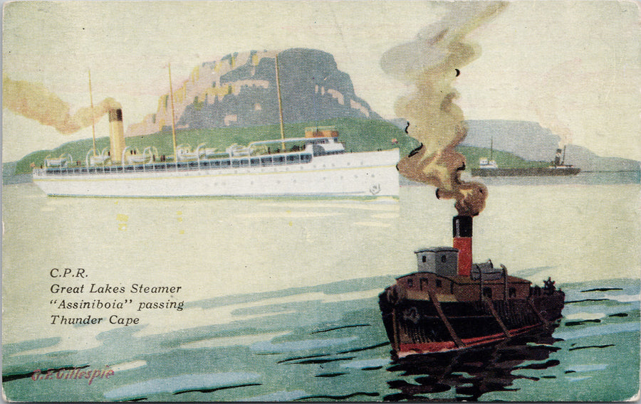 CPR Steamer 'Assiniboia' Thunder Cape postcard