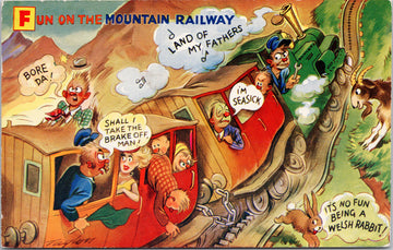 Mountain Railway Wales Train Railroad Welsh Comic Series Bamforth Postcard