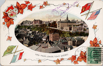 VIEW FROM LOWER TOWN QUEBEC CITY POSTCARD 